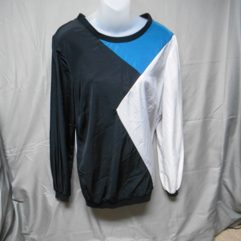 MBN color block long sleeve top 1X
